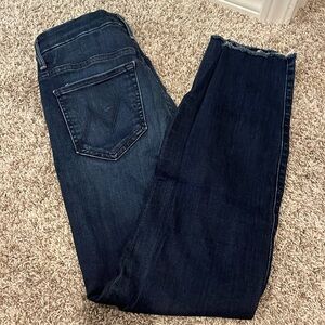 Mother high looker waisted looker ankle fray size 27